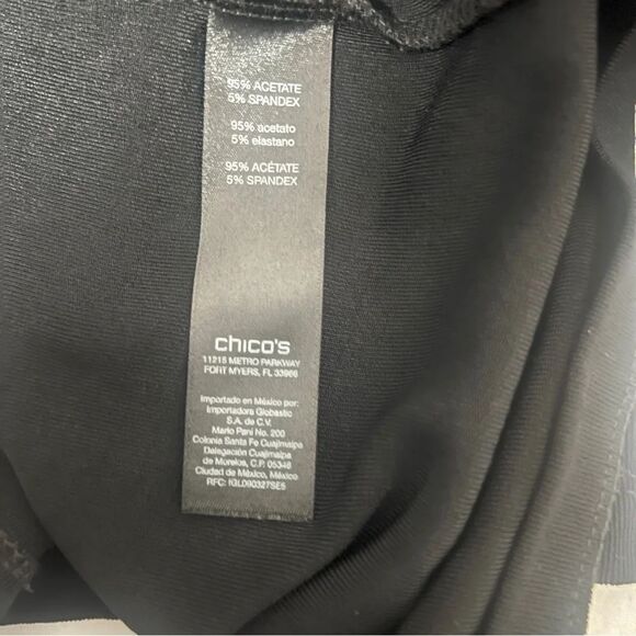 Travelers by Chico's Women’s Size Large Elegant Black Blouse Gold Accent EUC - Picture 8 of 10